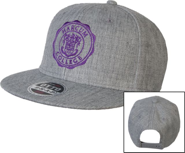 Harcum Wool Blend Flat Bill Snapback Hat College Seal - ONLINE ONLY