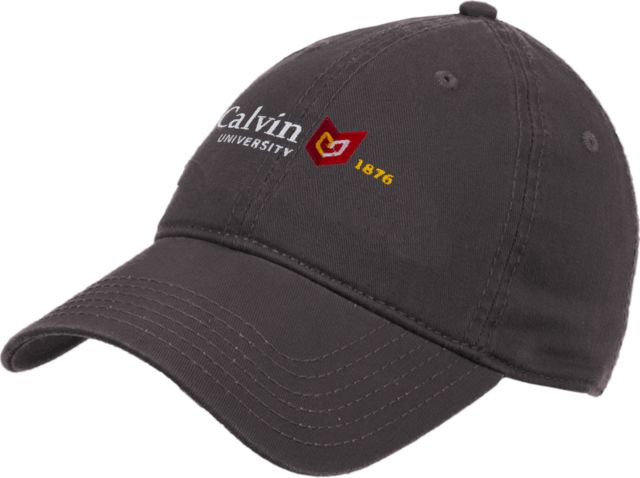 Calvin Univ Twill Unstructured Low Profile Hat University Logo 1876 Horizontal - ONLINE ONLY