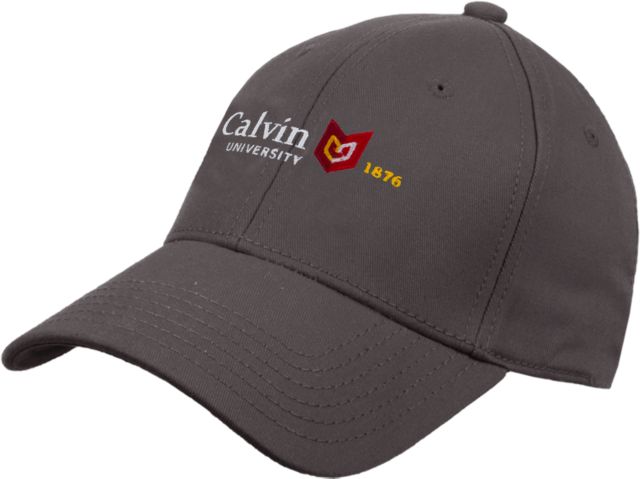 Calvin Univ Heavyweight Twill Pro Style Hat University Logo 1876 Horizontal - ONLINE ONLY