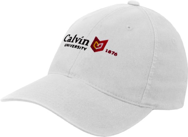 Calvin Univ Flexfit Structured Low Profile Hat University Logo 1876 Horizontal - ONLINE ONLY