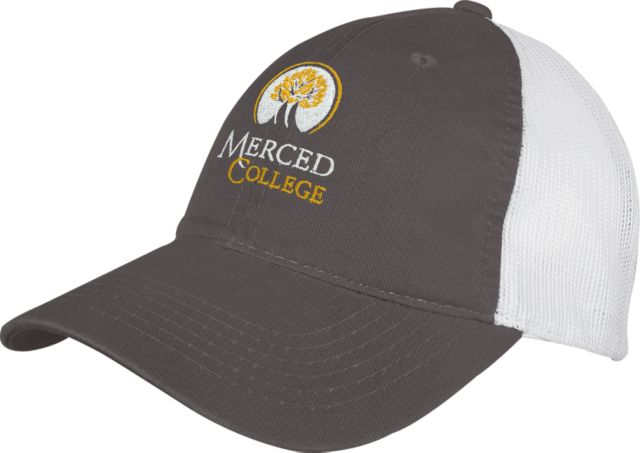Merced College Mesh Back Unstructured Low Profile Hat Primary Logo Embroidery - ONLINE ONLY
