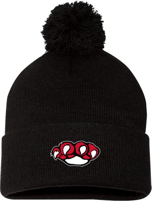 Erie CC Sportsman Pom Pom Cuffed Beanie SUNY Erie Mascot Paw - ONLINE ONLY
