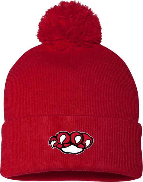Erie CC Sportsman Pom Pom Cuffed Beanie SUNY Erie Mascot Paw - ONLINE ONLY