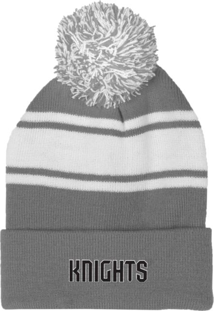 FDU Knights Two Tone Knit Pom Beanie w/Cuff Fairleigh Knights Wordmark - ONLINE ONLY