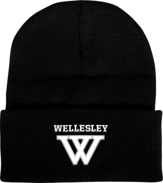 Wellesley Knit Beanie w/Cuff Wellesley Primary Athletic Mark - ONLINE ONLY