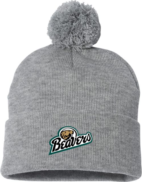 Bemidji State Sportsman Pom Pom Cuffed Beanie BSU Beavers Script - ONLINE ONLY