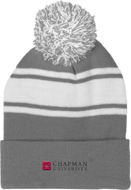 Chapman Two Tone Knit Pom Beanie w/Cuff Chapman University - Institutional Mark Horizontal - ONLINE ONLY