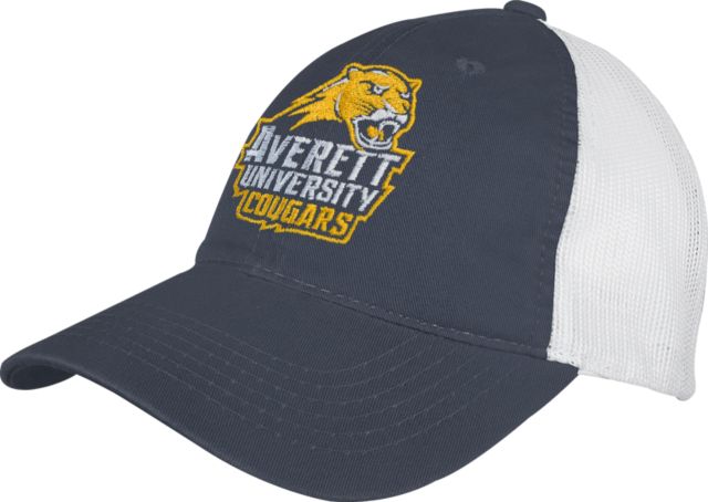 Averett Blue/White Mesh Back Unstructured Low Profile Hat Primary Mark - ONLINE ONLY