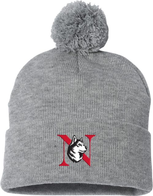 Northeastern Sportsman Pom Pom Cuffed Beanie Northeastern Monogram King Husky Lock Up - ONLINE ONLY