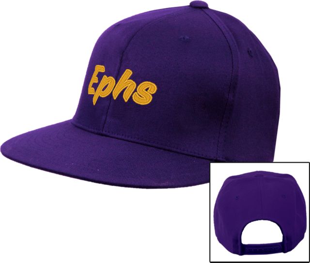 Williams College Twill Flat Bill Snapback Hat Ephs Logo - ONLINE ONLY
