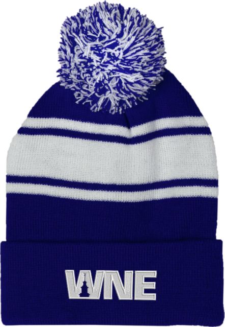 Western New England Two Tone Knit Pom Beanie w/Cuff WNE Only - ONLINE ONLY
