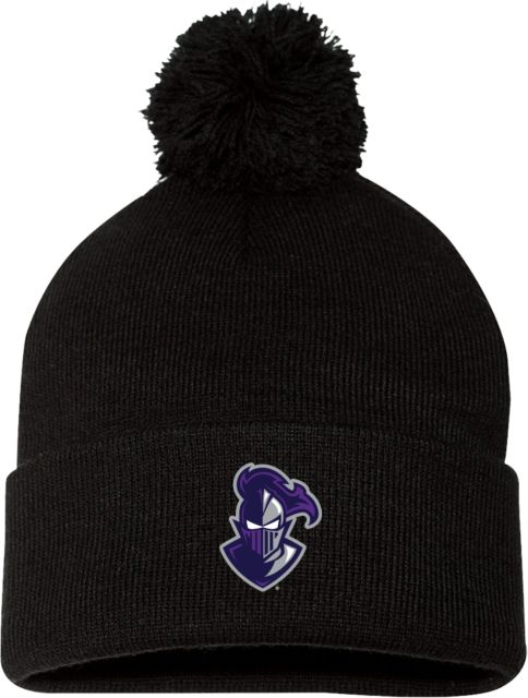 Furman Sportsman Pom Pom Cuffed Beanie Furman Paladin Mascot Head - ONLINE ONLY