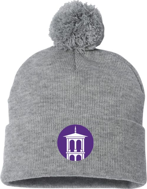 Furman Sportsman Pom Pom Cuffed Beanie Furman University Bell Tower Icon - ONLINE ONLY