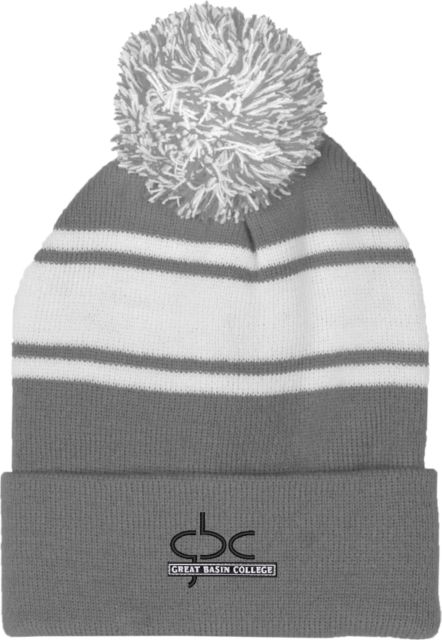 Great Basin Two Tone Knit Pom Beanie w/Cuff Primary Logo - ONLINE ONLY