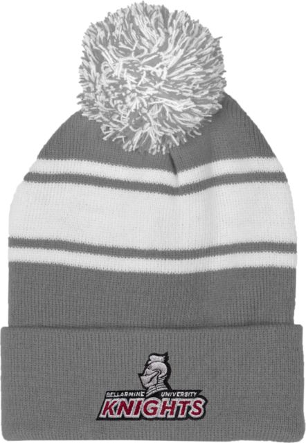 Bellarmine Two Tone Knit Pom Beanie w/Cuff Official Logo - ONLINE ONLY