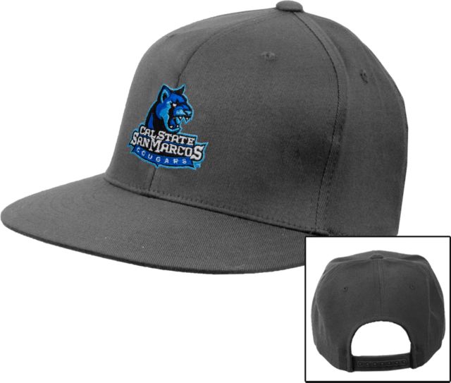 Cal State San Marcos Flat Bill Snapback Hat Primary Logo - ONLINE ONLY