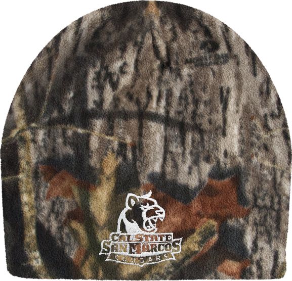 Cal State San Marcos Mossy Oak Camo Fleece Beanie Primary Logo - ONLINE ONLY