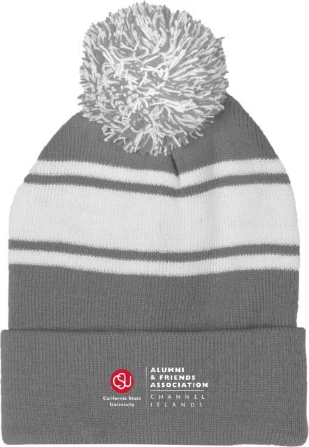 Channel Islands Two Tone Knit Pom Beanie w/Cuff CSU Channel Islands Alumni and Friends Association Flat Color - ONLINE ONLY
