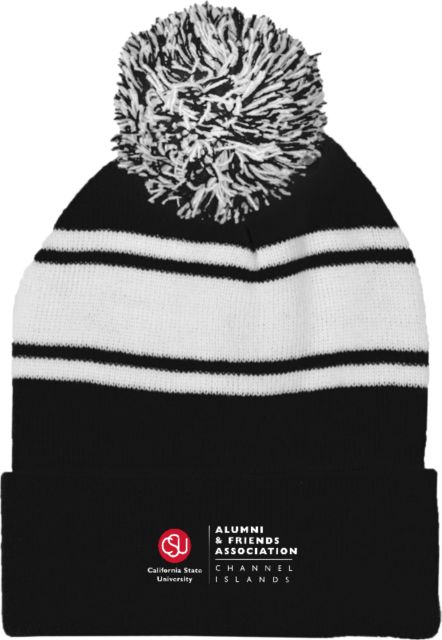Channel Islands Two Tone Knit Pom Beanie w/Cuff CSU Channel Islands Alumni and Friends Association Flat Color - ONLINE ONLY