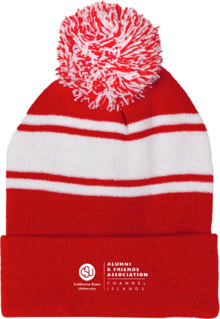 Channel Islands Two Tone Knit Pom Beanie w/Cuff CSU Channel Islands Alumni and Friends Association Flat Color - ONLINE ONLY
