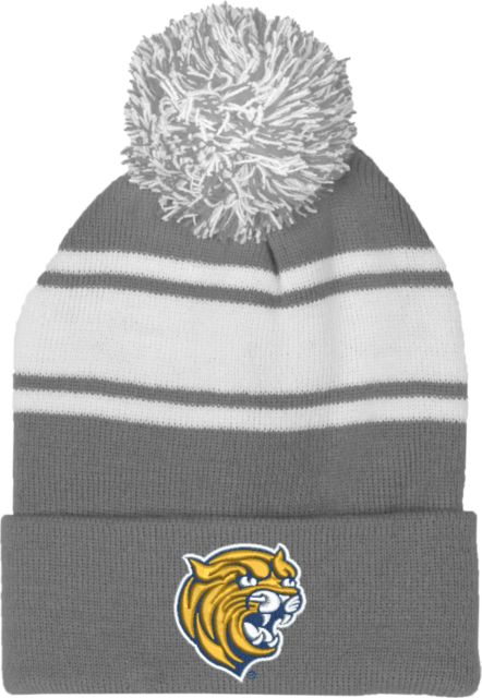 Johnson & Wales Two Tone Knit Pom Beanie w/Cuff Cat Head - ONLINE ONLY