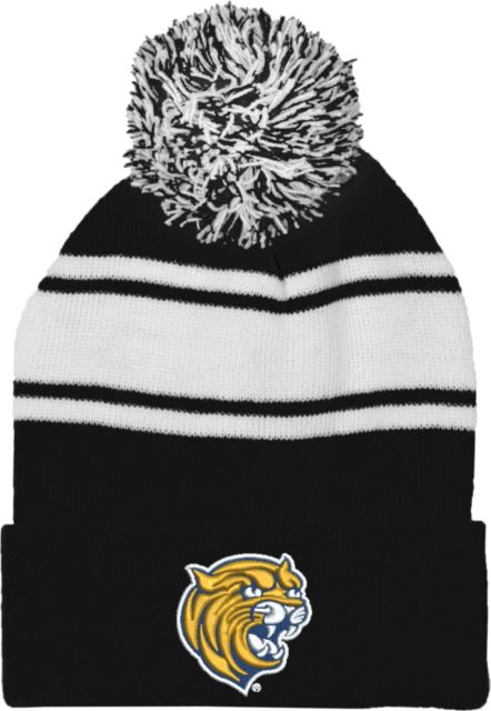 Johnson & Wales Two Tone Knit Pom Beanie w/Cuff Cat Head - ONLINE ONLY