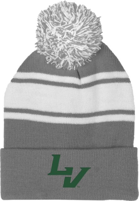LaVerne Two Tone Knit Pom Beanie w/Cuff University of La Verne  LV Mark