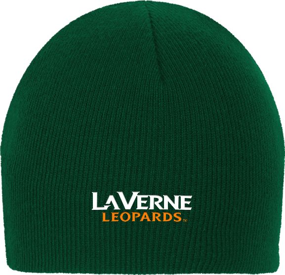 LaVerne Knit Beanie University of La Verne  Leopards Wordmark Flat