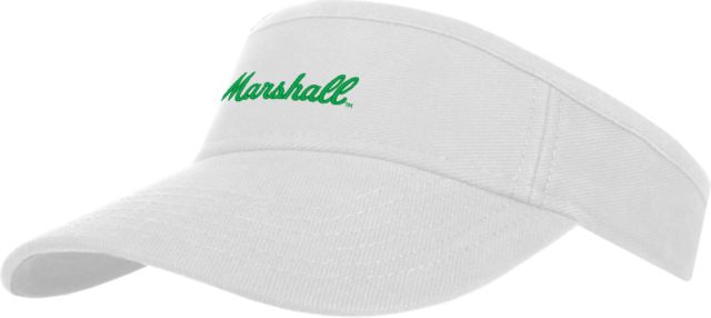 Marshall Brushed Bull Denim Visor Marshall University Marshall Script Wordmark - ONLINE ONLY