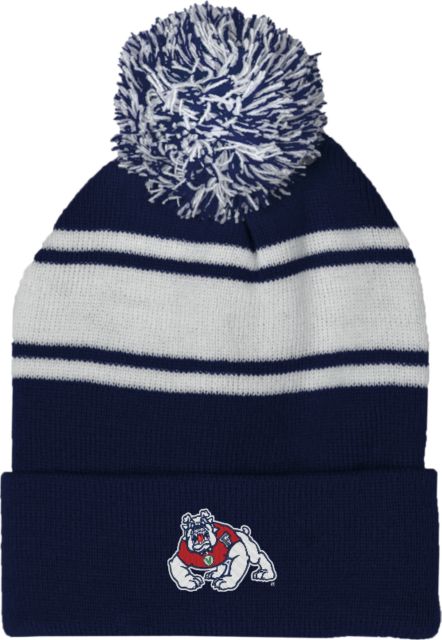 Fresno State Two Tone Knit Pom Beanie w/Cuff Fresno State Primary Mark EMB - ONLINE ONLY