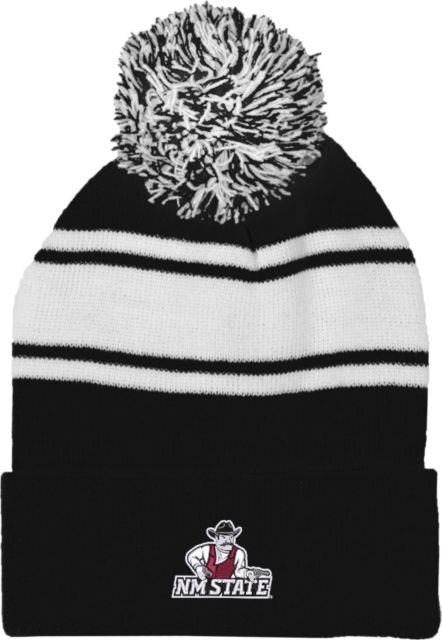 New Mexico State Two Tone Knit Pom Beanie w/Cuff Athletics Mark - ONLINE ONLY