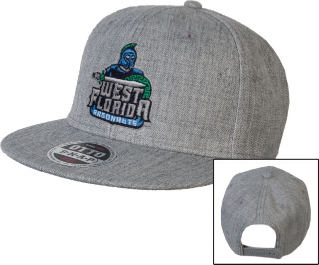 West Florida Heather Wool Blend Flat Bill Snapback Hat West Florida Argonauts - ONLINE ONLY