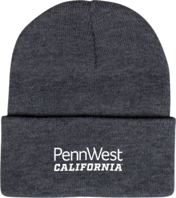 Cal U PA Knit Beanie w/Cuff PennWest California Wordmark Stacked - ONLINE ONLY