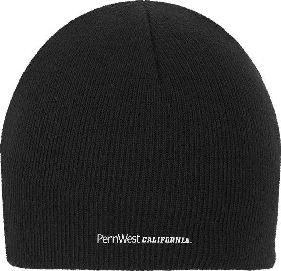 Cal U PA Knit Beanie PennWest California Wordmark Flat - ONLINE ONLY