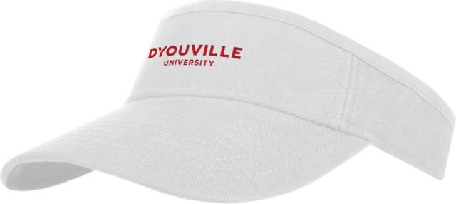 D Youville Brushed Bull Denim Visor D Youville University Wordmark