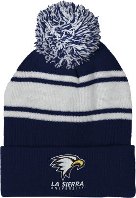 La Sierra Two Tone Knit Pom Beanie w/Cuff Primary Mark - ONLINE ONLY
