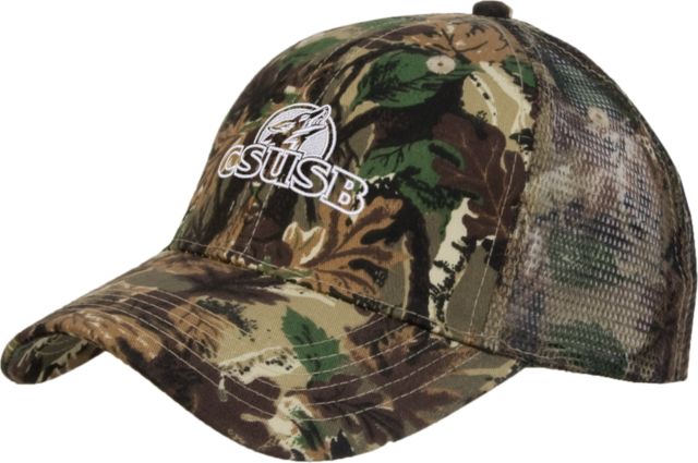 Cal State San Bernardino Camo Pro Style Mesh Back Structured Hat Primary Logo - ONLINE ONLY