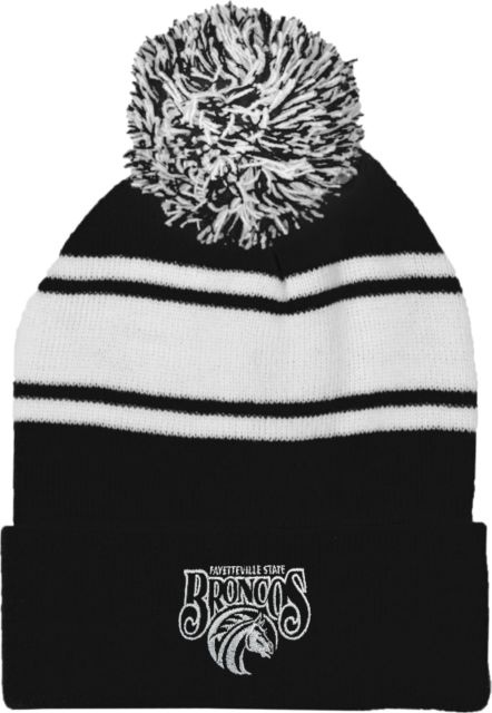 Fayetteville Two Tone Knit Pom Beanie w/Cuff Official Logo - ONLINE ONLY