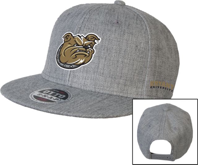 Bryant Heather Wool Blend Flat Bill Snapback Hat Bulldog Head - ONLINE ONLY