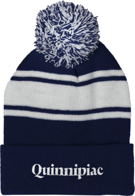 Quinnipiac Two Tone Knit Pom Beanie w/Cuff Quinnipiac - ONLINE ONLY
