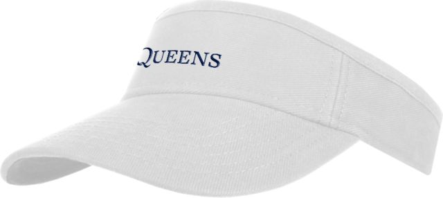Queens U of Charlotte Brushed Bull Denim Visor Queens Institutional Wordmark Embroidery - ONLINE ONLY