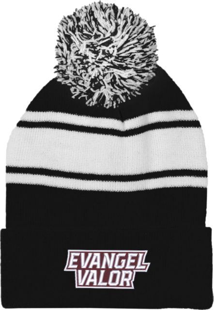 Evangel Two Tone Knit Pom Beanie w/Cuff Evangel Valor EMB - ONLINE ONLY