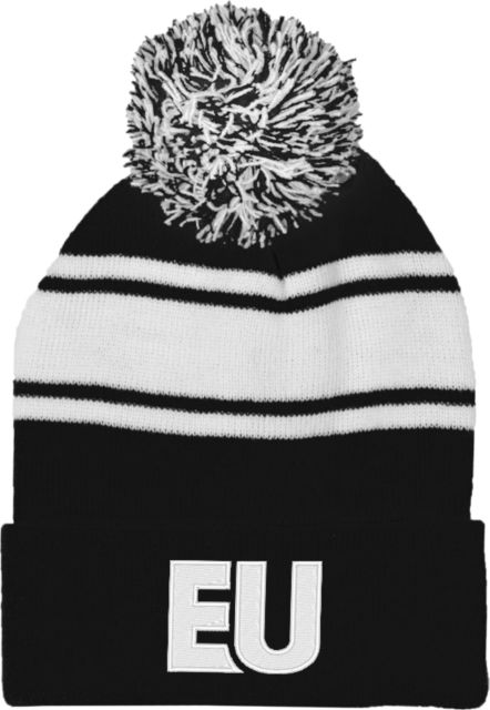 Evangel Two Tone Knit Pom Beanie w/Cuff EU EMB - ONLINE ONLY