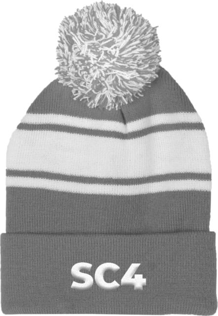 St. Clair  Two Tone Knit Pom Beanie w/Cuff SC4 Primary Mark - ONLINE ONLY