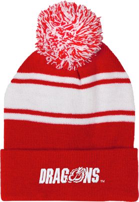 MSUM Two Tone Knit Pom Beanie w/Cuff Dragons - ONLINE ONLY