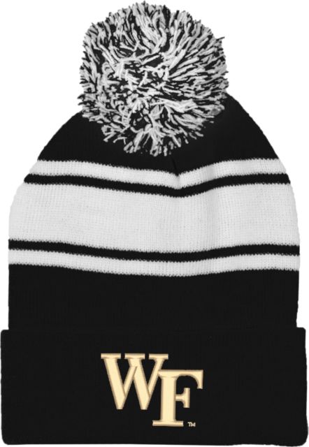 Wake Forest Two Tone Knit Pom Beanie w/Cuff WF - ONLINE ONLY