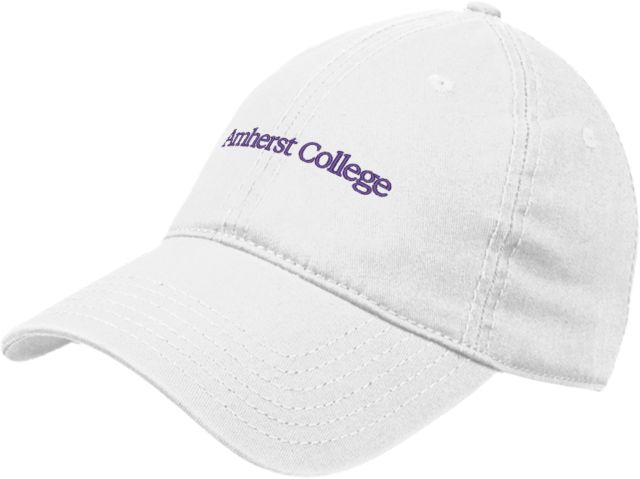 Amherst College Unstructured Adjustable Low Profile Hat Amherst College Wordmark Flat - ONLINE ONLY