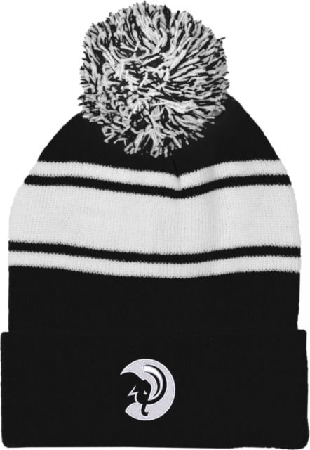 Amherst College Two Tone Knit Pom Beanie w/Cuff Amherst College Mammoth Head - ONLINE ONLY