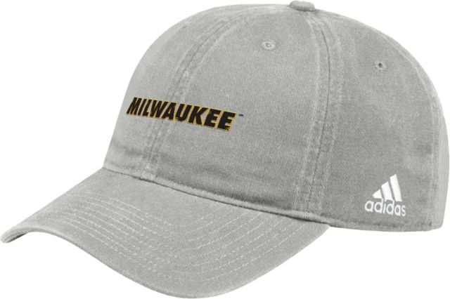 Wisconsin Milwaukee Adidas Ice Adjustable Washed Slouch Hat University of Wisconsin Milwaukee Wordmark Flat - ONLINE ONLY