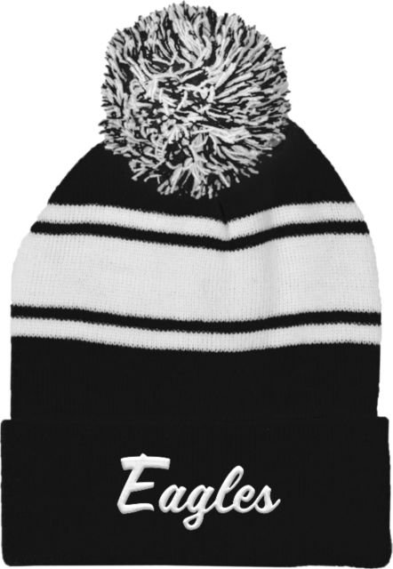 Laney College Two Tone Knit Pom Beanie w/Cuff Laney College - Eagles Script - ONLINE ONLY